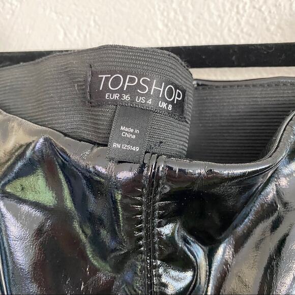 Topshop Percy Faux Leather Vinyl Pants Size 4 - Picture 9 of 11
